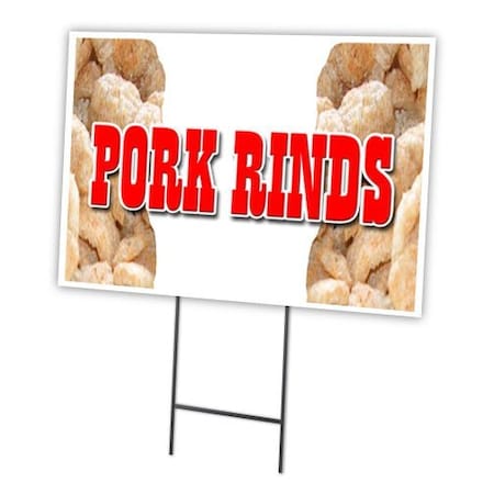 Signmission Pork Rinds Yard Sign & Stake outdoor plastic coroplast window, C-2436-DS-Pork Rinds C-2436-DS-Pork Rinds